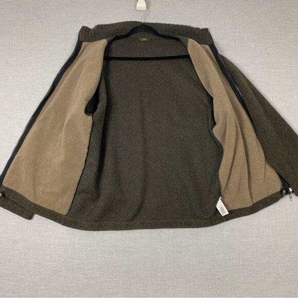 Marks & Spencer St. Michael Wool Blend Sweater Jacket Mens Large Zipper Fleece - Picture 3 of 11